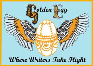 Golden Egg "Where Writers Take Flight" T Towel